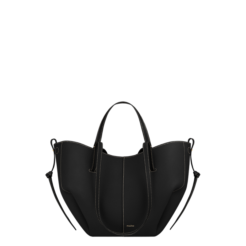 Cyme Mini - Textured Black with Ecru Stitching